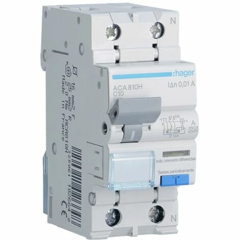 Bestes Angebot ✔️ Fehlerstrom-Schutzschalter Hager 1P+N 10MA 10A ACA810H ❤️ 1 Bestes Angebot ✔️ Fehlerstrom-Schutzschalter Hager 1P+N 10MA 10A ACA810H ❤️