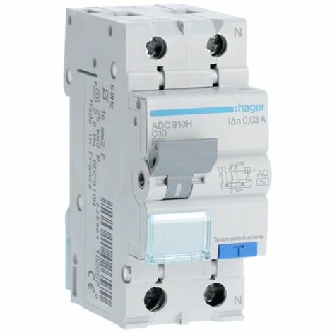 Am billigsten ???? Fehlerstrom-Schutzschalter Hager 1P+N 30MA 10A ADC910H ???? 1 Am billigsten ???? Fehlerstrom-Schutzschalter Hager 1P+N 30MA 10A ADC910H ????