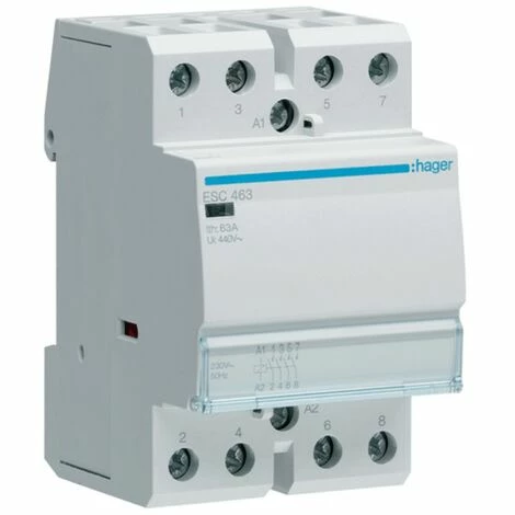 Bestes Angebot ???? Schütz Hager 63A 4NA 230VAC STD 3 Module ESC463 ???? 1 Bestes Angebot ???? Schütz Hager 63A 4NA 230VAC STD 3 Module ESC463 ????