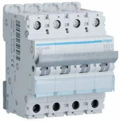 Am billigsten ???? Leistungsschalter Hager 4P 6KA 25A C 4 Module MCA425 ????