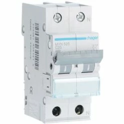 Aktion ???? Leistungsschalter Hager 1P+N 25A 4,5 KA C 2 Module MYN525 ????
