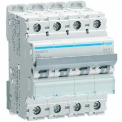 Aktion ⭐ Leistungsschalter Hager 4P 10KA 63A C 4 Module NCN463A ????