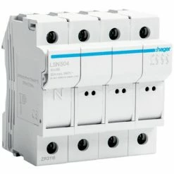 Neu ???? Sicherungshalter Hager 32A 3P 400V L38 4 Module 10X38 LSN504 ????