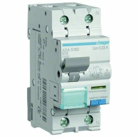 Bester Verkauf ???? Hager FI/LS-Schutzschalter 1p+N B16 0,03A 240V A 10kA 2TE ADA516D ⭐ 1 Bester Verkauf ???? Hager FI/LS-Schutzschalter 1p+N B16 0,03A 240V A 10kA 2TE ADA516D ⭐