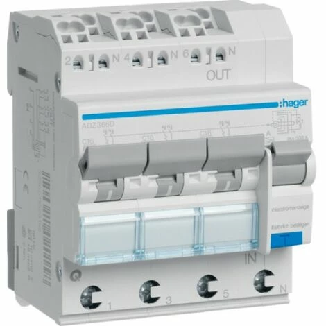 Top 10 ???? Hager FI-LS 3X 1P+N 6KA C-16A 30MA A (ADZ366D) ???? 1 Top 10 ???? Hager FI-LS 3X 1P+N 6KA C-16A 30MA A (ADZ366D) ????