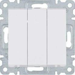 Schlussverkauf ???? HAGER Lumina | Polarweißer Dreifachschalter WL0070 ????