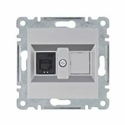Bester Verkauf ???? HAGER Lumina | Einzelbuchse RJ11/RJ12 Silber WL2012 ????