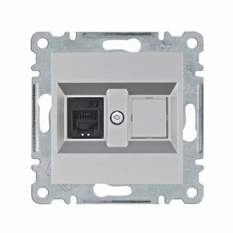 Bester Verkauf ???? HAGER Lumina | Einzelbuchse RJ11/RJ12 Silber WL2012 ???? 1 Bester Verkauf ???? HAGER Lumina | Einzelbuchse RJ11/RJ12 Silber WL2012 ????