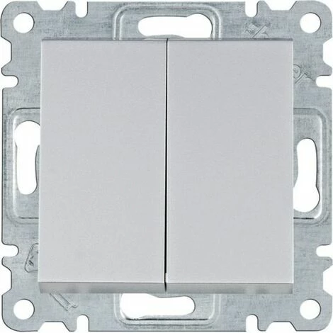 Aktion ???? HAGER Lumina | Doppelter Silberner Schalter WL0042 ???? 1 Aktion ???? HAGER Lumina | Doppelter Silberner Schalter WL0042 ????