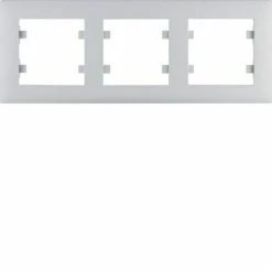 Schlussverkauf ???? HAGER Lumina Intensiv | Silberner Horizontaler Rahmen 3 Elemente WL5732 ????
