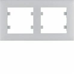 Auslauf ???? HAGER Lumina Intensiv | Silberner Horizontaler Rahmen 2 Elemente WL5722 ????