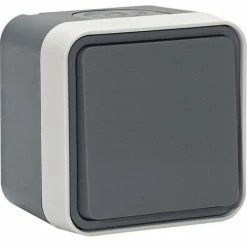 Bestes Angebot ???? Interrupteur Va Et Vient CUBYKO Saillie Gris - HAGER : WNC001 ????