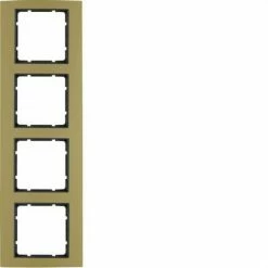 Brandneu ✔️ HAGER Berker B3 | Rahmen 4 Elemente Gold / Anthrazit 10143016 ????