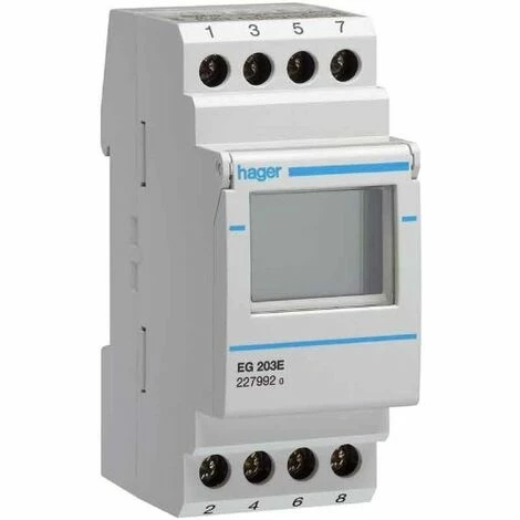 Brandneu ???? HAGER EG203-DIGITALER WOCHENPROGRAMMIERER 2 SCHALTER 56 MANÖVER/TAG ???? 1 Brandneu ???? HAGER EG203-DIGITALER WOCHENPROGRAMMIERER 2 SCHALTER 56 MANÖVER/TAG ????
