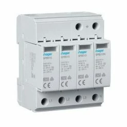 Brandneu ✨ Hager Überspannungsableiter TT/TN-S 240VAC 4TE 1,35kV Hutschiene 35mm 20kA Opt SPB413 ????