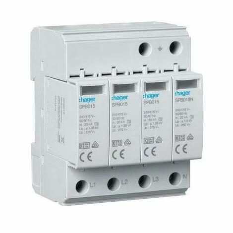 Brandneu ✨ Hager Überspannungsableiter TT/TN-S 240VAC 4TE 1,35kV Hutschiene 35mm 20kA Opt SPB413 ???? 1 Brandneu ✨ Hager Überspannungsableiter TT/TN-S 240VAC 4TE 1,35kV Hutschiene 35mm 20kA Opt SPB413 ????