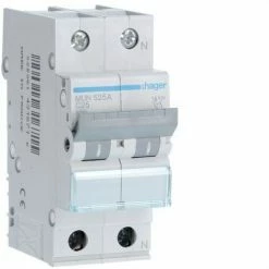 Auslauf ???? HAGER MUN525A | Leistungsschalter 1P+N 25A Kurve-C 6kA ????