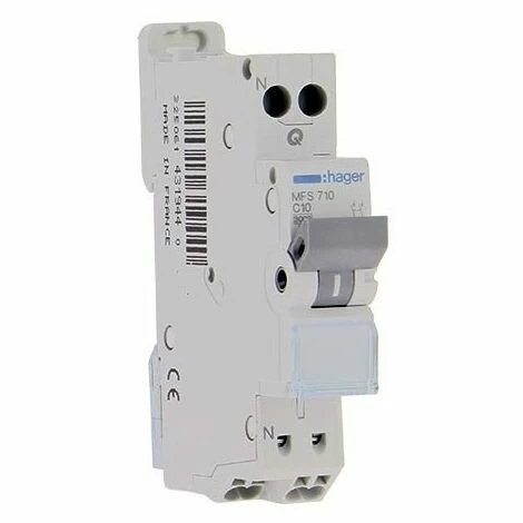 Großhandel ???? HAGER LEISTUNGSSCHALTER 10A AUTO PH+N C KURVE 3KA 230V - MFS710 ???? 1 Großhandel ???? HAGER LEISTUNGSSCHALTER 10A AUTO PH+N C KURVE 3KA 230V - MFS710 ????